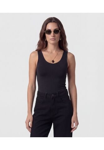 Camiseta Manga Sisa Con Cuello En U   Para Mujer Negro Patprimo Patprimo