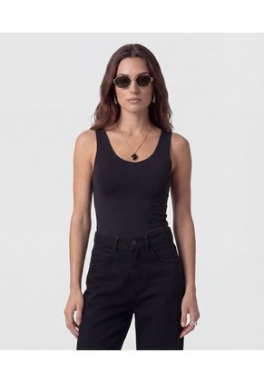 Camiseta Manga Sisa Con Cuello En U Para Mujer Negro Patprimo