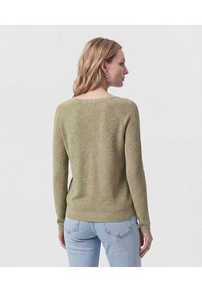 Saco De Punto Cuello En V   Para Mujer Verde Patprimo
