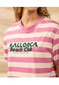 Camiseta Cuello Redondo De Hombro Caído   Para Mujer Rosa Patprimo de Patprimo