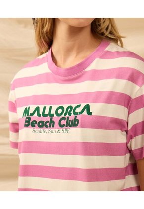Camiseta Cuello Redondo De Hombro Caído   Para Mujer Rosa Patprimo