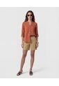 Blusa Fluida Con Bolsillos Frontales  Para Mujer Naranja Patprimo de Patprimo