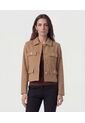 Chaqueta Corta Con Botones Dorados   Para Mujer Café Patprimo de Patprimo