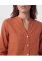 Blusa Fluida Con Bolsillos Frontales  Para Mujer Naranja Patprimo de Patprimo