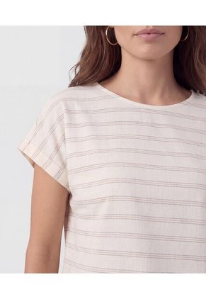Camiseta Texturizada De Manga Corta Para Mujer Blanco Patprimo