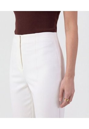 Pantalón Clasico De Tiro Alto   Para Mujer Blanco Patprimo