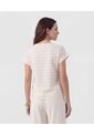 Camiseta Texturizada De Manga Corta  Para Mujer Blanco Patprimo de Patprimo