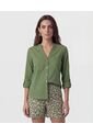 Blusa Fluida Con Bolsillos Frontales  Para Mujer Verde Patprimo de Patprimo