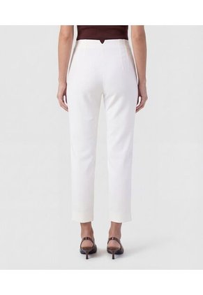 Pantalón Clasico De Tiro Alto   Para Mujer Blanco Patprimo