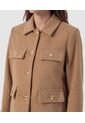 Chaqueta Corta Con Botones Dorados   Para Mujer Café Patprimo de Patprimo