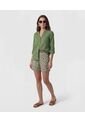 Blusa Fluida Con Bolsillos Frontales  Para Mujer Verde Patprimo de Patprimo