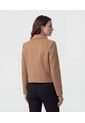 Chaqueta Corta Con Botones Dorados   Para Mujer Café Patprimo de Patprimo