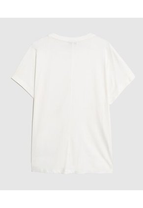 Camiseta Con Bordado Lateral Curvy Para Mujer Crema Patprimo