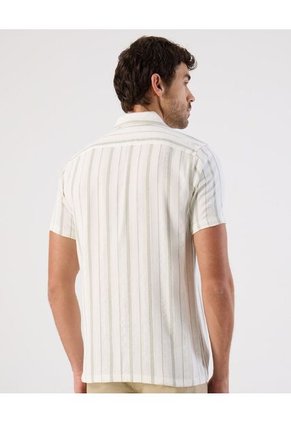 Camisa Resort Con Bolsillo   Para Hombre Crema Patprimo
