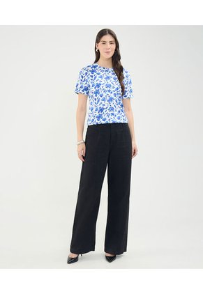 Camiseta Para Mujer Manga Corta Cuello Redondo Color Azul  Marca Patprimo #30093671