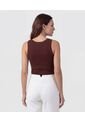 Camiseta De Tiras Anchas Y Cuello U   Para Mujer Café Patprimo de Patprimo