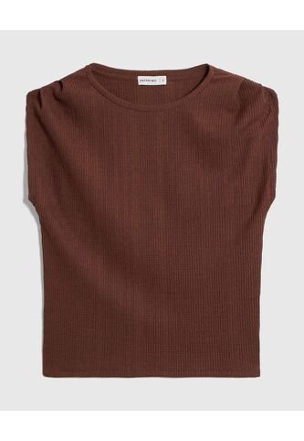 Camiseta  Para Mujer Manga Corta Cuello Redondo Color Café Marca Patprimo #30093855 Patprimo