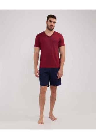 Pijama Para Hombre M/C P/C Color Rojo  Marca Patprimo #44040200 Patprimo