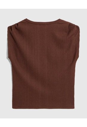 Camiseta  Para Mujer Manga Corta Cuello Redondo Color Café Marca Patprimo #30093855