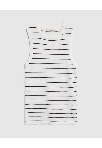 Camiseta  Para Mujer Manga Sisa Cuello Redondo Color Blanco Marca Patprimo #30093863