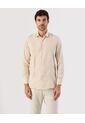 Camisa Guayabera Moderna   Para Hombre Beige Patprimo de Patprimo