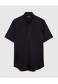 Camisa Formal De Manga Corta   Para Hombre Negro Patprimo de Patprimo