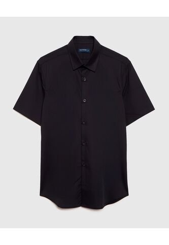 Camisa Formal De Manga Corta   Para Hombre Negro Patprimo Patprimo