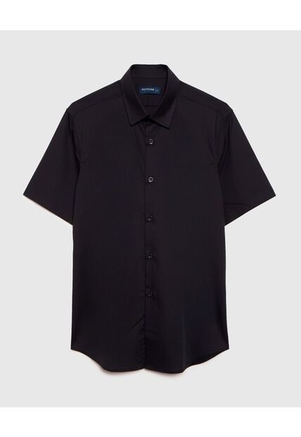 Camisa Formal De Manga Corta   Para Hombre Negro Patprimo