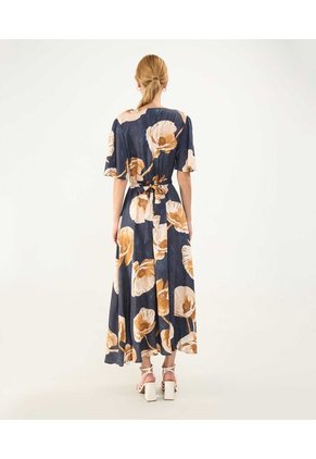 Vestido Para Mujer Manga Corta Color Azul Oscuro Marca Patprimo #30171019