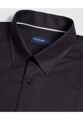 Camisa Formal De Manga Corta   Para Hombre Negro Patprimo