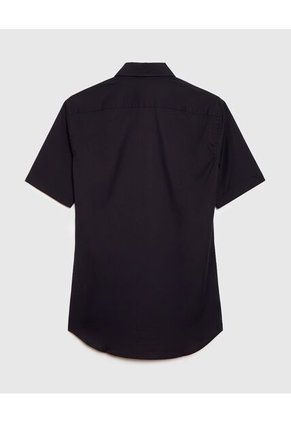 Camisa Formal De Manga Corta   Para Hombre Negro Patprimo