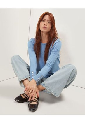 Saco Para Mujer Cuello Redondo Color Azul  Marca Patprimo #30330568