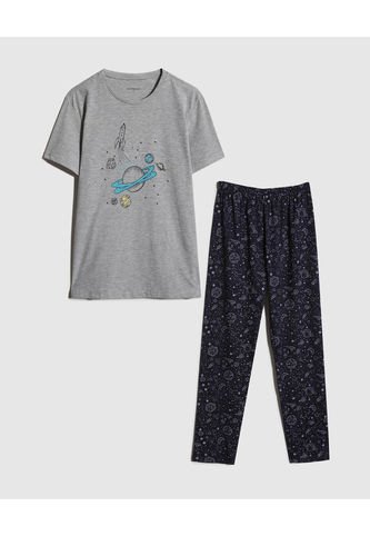 Pijama Para Niño M/C P/L Color Gris  Marca Patprimo #63040048 Patprimo