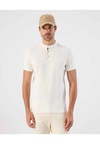 Polo  Para Hombre Cuello Mao Sin Bolsillo Color Crema Marca Patprimo #44117286 Patprimo