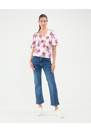 Blusa Para Mujer Manga Corta Color Blanco Marca Patprimo #30123459