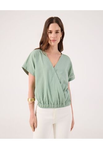 Blusa Para Mujer Manga Corta Color Verde Marca Patprimo #30123595 Patprimo