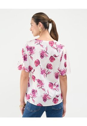 Blusa Para Mujer Manga Corta Color Blanco Marca Patprimo #30123459