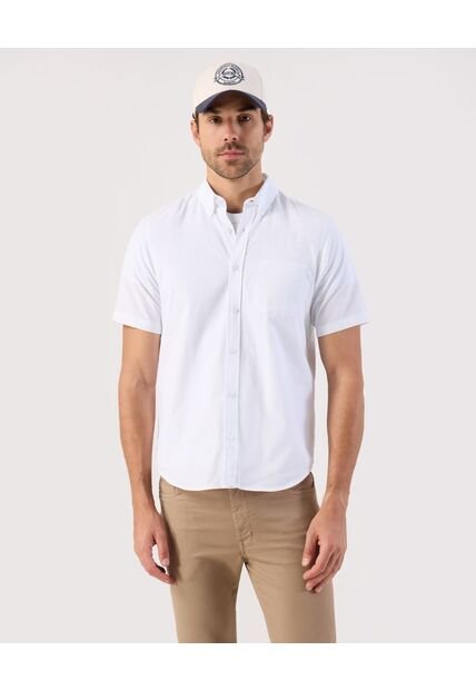 Camisa  Para Hombre Manga Corta Con Bolsillo Cuello B Color Blanco Marca Patprimo #44017335