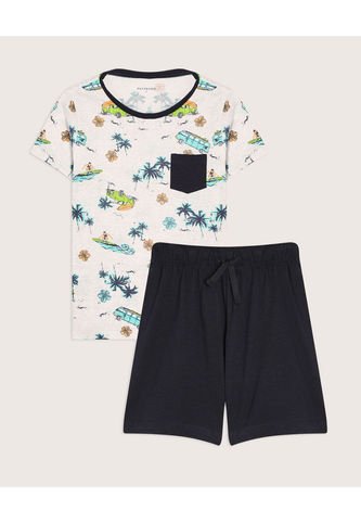 Pijama Para Niño M/C P/C Color Negro Marca Patprimo #66040051 Patprimo