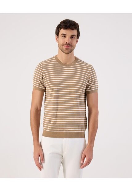 Camiseta  Para Hombre Manga Corta Cuello Redondo Color Café Marca Patprimo #44090964