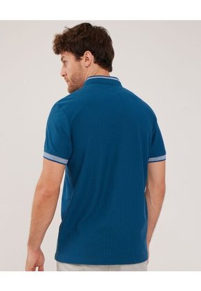 Polo Unicolor Cuello Mao Manga Corta Slim Fit Para Hombre Verde Patprimo