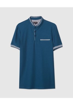Polo Unicolor Cuello Mao Manga Corta Slim Fit Para Hombre Verde Patprimo