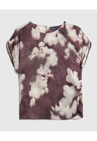 Blusa Para Mujer Manga Corta Color Vino Marca Patprimo #30123555 Patprimo