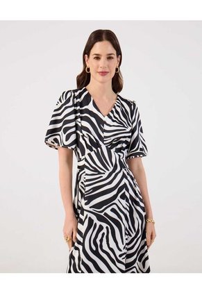 Vestido Largo Con Escote En V   Para Mujer Blanco Patprimo