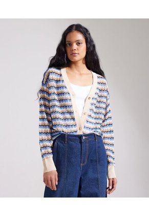 Saco Tela De Textura Abierto Con Botones  Para Mujer Piel Patprimo