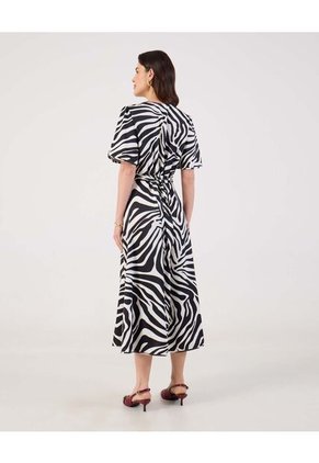 Vestido Largo Con Escote En V   Para Mujer Blanco Patprimo