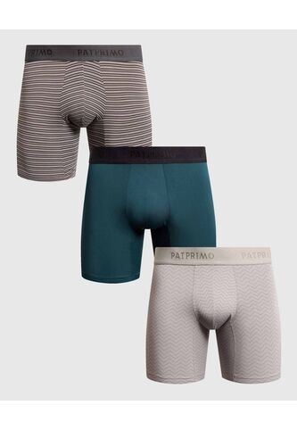 Boxer X3 Para Hombre Fleat Seamer Medio Color Negro Marca Patprimo #44000544 Patprimo