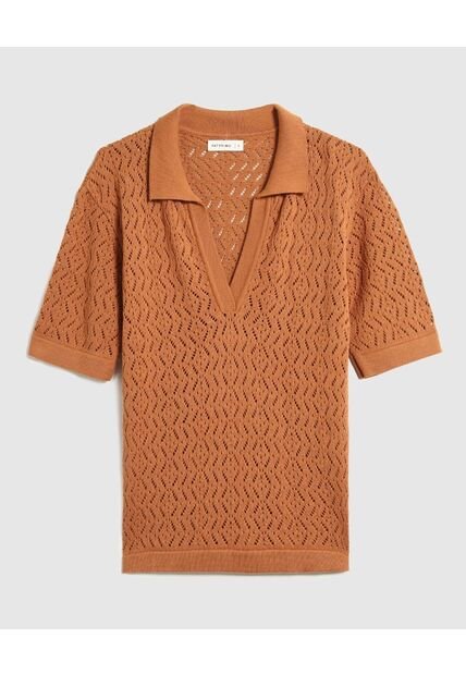 Polo Para Mujer Manga Corta Color Café Marca Patprimo #30110453