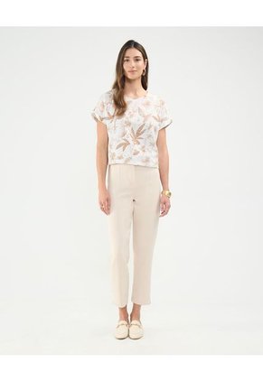 Blusa Para Mujer Manga Corta Color Beige Marca Patprimo #30123455