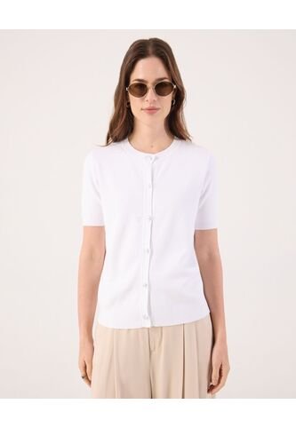 Camiseta Para Mujer Manga Corta Cuello Redondo Color Blanco Marca Patprimo #30093778 Patprimo